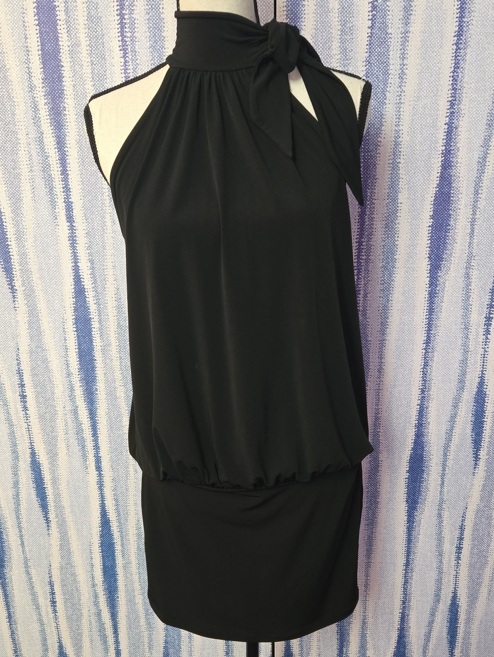 Express Black Halter Tie-Neck Mini Dress